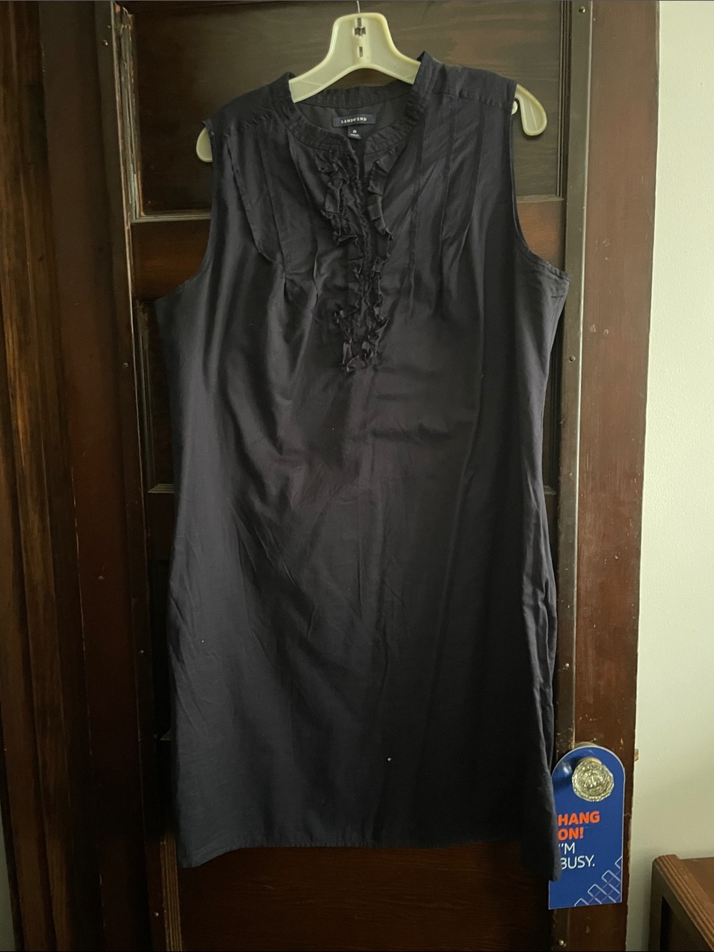 Land’s End Sleeveless Ruffle-Front Shift Tunic